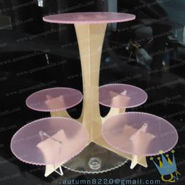 Simple design fountain pink cupcake display stand with dismountable structure