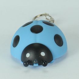 Ladybird Style Light LED Keychain with Sound Flashlight Keyrings Animal Keychain Gift for Kids Free Shipping ZA5328