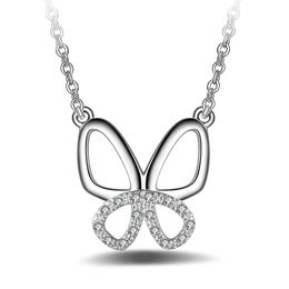 Free shipping fashion high quality 925 silver butterfly With diamond Jewellery 925 silver necklace Valentine's Day holiday gifts hot 1657