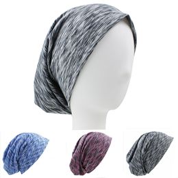 2017 Gradient Striped Knitted Hats Winter Beanies Hat For Women Unisex Hip-hop Slouchy Lovers Turban Cap