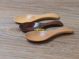 100pcs/lot Fast shipping 8*3.5cm Wooden Tea Spoons Creative Wood Ice cream scoop Coffee Milk Powder Spoon