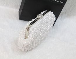 Pearl Bridal Hand Bags Beige White Sparkling Party Prom Formal Events Hand Bag Cheap In Stock 2015 Wedding Accessori285C