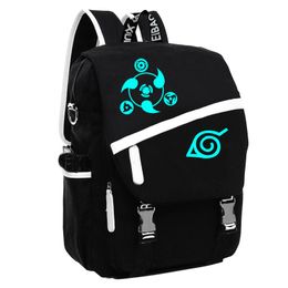 New Noctilucent Naruto Backpack Boy Girl Hokage Ninjia School Bags For Teenagers Japanese Anime Canvas Backpacks294s