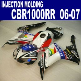 Injection Moulding ABS full fairing kit for HONDA 2006 2007 CBR1000RR 06 07 bodywork CBR 1000 RR black red white fairings set AQ65