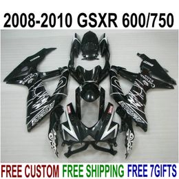 high quality abs fairing kit for suzuki gsxr750 gsxr600 20082010 k8 k9 glossy black corona fairings set gsxr600 750 08 09 10 fa33