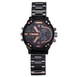 Fashion Brand 7312 Men's Big Case stainless steel band Quartz wrist Watch watches