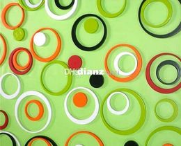 Fashion Hot 1 Set Colour Indoors bathroom home Decoration Circles Creative Stereo Removable 3D DIY Wall Stickers