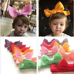 kids cotton bow headband girls head band hair accessories children adjustable rabbit bunny ears headbands Christmas gift Colourful