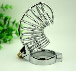 Style Male Chastity Device Men Bird Lock Stainless Steel Cock Cage EL #R47