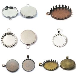 Beadsnice bronze pendant base setting cabochon mountings round pendant base blank handmade jewelry findings wholesale ID 32244