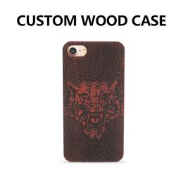 Luxury Novelty Retro Bamboo Wood Skull Carving Case for iPhone 8 Wooden Case Cover for iPhone 7 Customised Phone Case