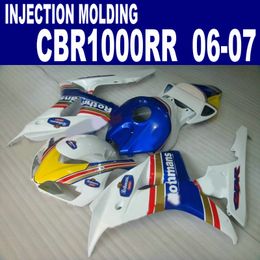 Lowest price fairing kit for HONDA Injection Moulding CBR1000RR 06 07 yellow white black CBR 1000 RR 2006 2007 fairings bodywork AQ52