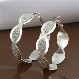 2017 hot selling Oval Wave 925 Sterling Silver Jewellery Earings Charming women/girls Ear hoop Earrings 10pairs/lot