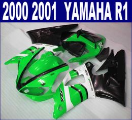 Plstic fairings set for YAMAHA 2000 2001 YZF R1 fairing kit YZF1000 00 01 green white black motorcycle parts RQ66 + 7 gifts