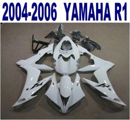 2004 yamaha r1 plásticos Rebajas Kit de carenado de ABS de envío libre para YAMAHA 2004-2006 YZF R1 yzf-r1 04 05 06 carenados de plástico negro blanco set PQ96
