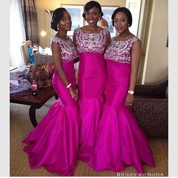 Long Bridesmaid Luxury With Crystals And Rhinestones Bridesmaid Dresses Mermaid Shape Formal Dress Aso Ebi Style Floor Length 2016 Spring