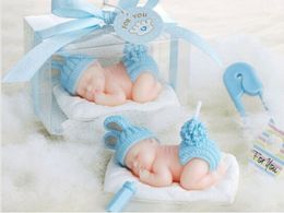 10pcs Blue Baby Candle For Wedding Party Birthday Souvenirs Gifts Favour Hot Packaged with box