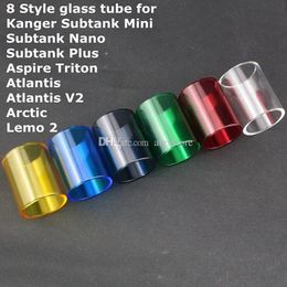 Pyrex Glass Tube Replacement Replacable Bell Caps for Kanger Subtank Mini Nano Plus Aspire Triton Atlantis 2 Arctic Triton Lemo Melo 2 Tank