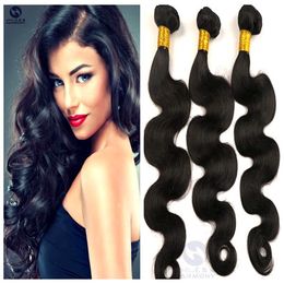 Peruvian Virgin Hair Body Wave Human Hair Weave Peruvian Body Wave 3Pcs Natural Black Remy Virgin Peruvian Hair Weave Bundles