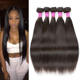 Best Selling Cambodian Brazilian Virgin Straight Hair Weave 5/6 Bundles Peruvian Indian Malaysian Straight Cheap Remy Human Hair Extensions