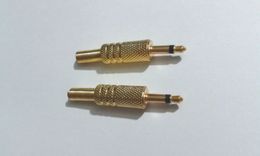 100 pcs MONO Male Plug Audio Connectors Gold 1/8 3.5mm Soldering