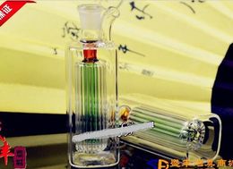 Free shipping wholesale Hookah - Hookah [small square glass pot pot two-layer core Colour random delivery