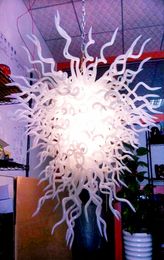 100% Mouth Blown Pendant Lamp CE UL Borosilicate Murano Style Glass Dale Chihuly Art Milk White Crystal Chandelier Large