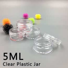 5 Gram Jar, 5 ML Plastic Jars, Cosmetic Sample Bottles Empty Container, Plastic, Round Pot, Screw Cap Lid, Small Tiny Bottle, for Make Up, Eye Shadow, Nails, Powder, Paint, Jewelry