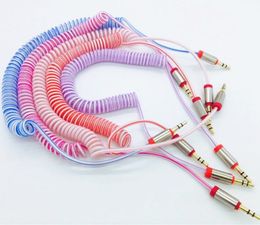 Audio Cables 3.5mm AUX Male to Male Stereo Car Extension Double Colour Cable for iphone 7 Samsung S7 speaker Computer ipad