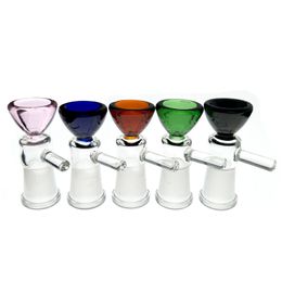 Colorful Glass Funnel Bowl for Hookah - 14mm Female Joint, Vibrant Smoking Accessory