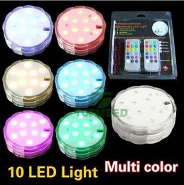 Holiday Light remote controlled submersible led lighting Multicolor 10 led bulb for Wedding Party waterproof Candle Lights Decoration Lamp