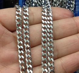 Free Shipping 5meter in bulk silver stainless steel 3.8mm wide curb chain link chain Jewellery findings marking DIY Necklace