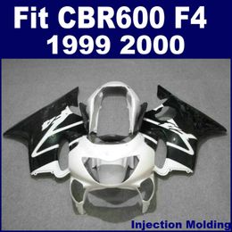 100 injection customize for honda fullset fairing sets cbr 600 f4 1999 2000 white black 99 00 cbr 600 f4 fairing parts rnj5