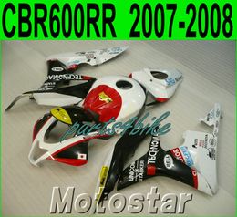 Lowest price fairing body kit for HONDA Injection molding CBR600RR 2007 2008 fairings CBR 600RR F5 07 08 red white black bodywork FG16