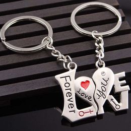 Couple I LOVE YOU forever Keychain Heart Key Ring bag hangs women men lovers Valentine's Day Gift Fashion Jewellery