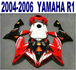 Injection molding ABS full fairing kit for YAMAHA 2004 2005 2006 YZF R1 black red Santander motorcycle fairings set 04-06 yzf-r1 VL49