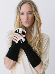 2016 Solid Lace knitted Fingerless Gloves Ballet Dance button glove wrist warmers Arm Warmers mitten Fashion 3 Colours #3720