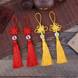 10Pcs / lot New Year Christmas Home Decorations Traditional Red Chinese Lucky Knots Hanging Gifts for Car Office Home FestivaL Decor