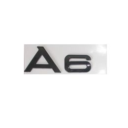 Gloss Black " A 6 " Trunk Rear Letters Badge Emblem Emblems Sticker for Audi A6