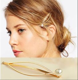 Wholesale-Wholesale 2016 New Clip Girl Bijoux Tiara Bridal Hairgrips Imitation Pearl Headbands for Women Wedding Hair Jewelry Accessories
