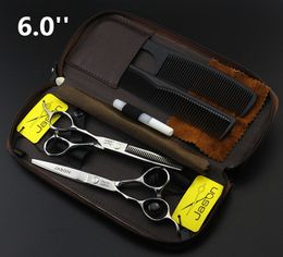 345# One Set Suit 6.0'' 17.5cm Left Hand Brand Jason Hairdressing Scissors Cutting Scissors Thinning Shears Professional Human Hair Scissors