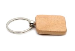NEW AVRIVAL!200X Keychains Engraving Wooden Key Ring Square Blank Key Chain 1.55''*1.55'' Free shipping #KW01F