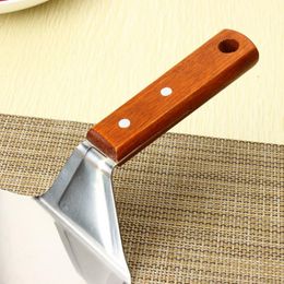 Christmas supplies Wood Handle Stainless Steel Cake Lifter Pizza Server Cookie Spatula Big Pizza Shovel fast shipping