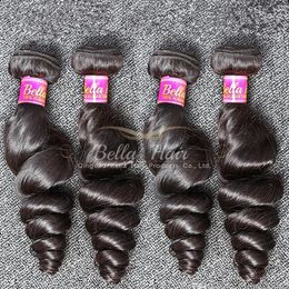 best selling human hair extension 4pcs lot natural black color indian human hair bundles 1024 inch wavy loose wave free shipping