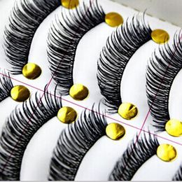 Wholesale- 30 Pairs Cotton Stalk Black Eye Lashes Long Thick False Eyelashes Fake Eye Lashes Maquillaje Eyelash Extension Tool Maquiagem