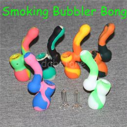 Silicone Bongs Portable Unbreakable Bongs Silicone Dab Rig With Glass Bowl Water Bongs Silicone Oil Rig for Smoking