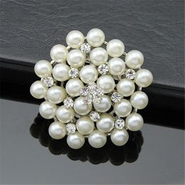 Diamond Pearl Brooch Pins silver gold brooches Bouquet pin brooches corsage wedding fashion jewelry gift