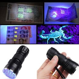 Purpurowy 400nm 21 LED Ul ultra fioletowa latarka Lampa światła Lampa Mini UV Lampa błyskowa do niewidocznego Blacklight (SKU UV21)
