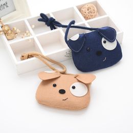 Cute Little Bear Head Kids Coin Bag 2 Colours Cotton Kids Messager Bag Cartoon Kids Messager Wallet Lovely Animals Purse For Kids