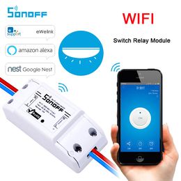 Sonoff Wifi Smart Wireless Switch Remote Control Automation Relay Module Universal DIY Smart Home Domotica Device 10A 220V AC 90-250V